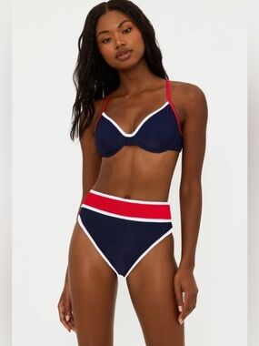 NEW BEACH RIOT Kori Top & Carlotta High-Waisted Bikini Bottoms Set 2 pcs